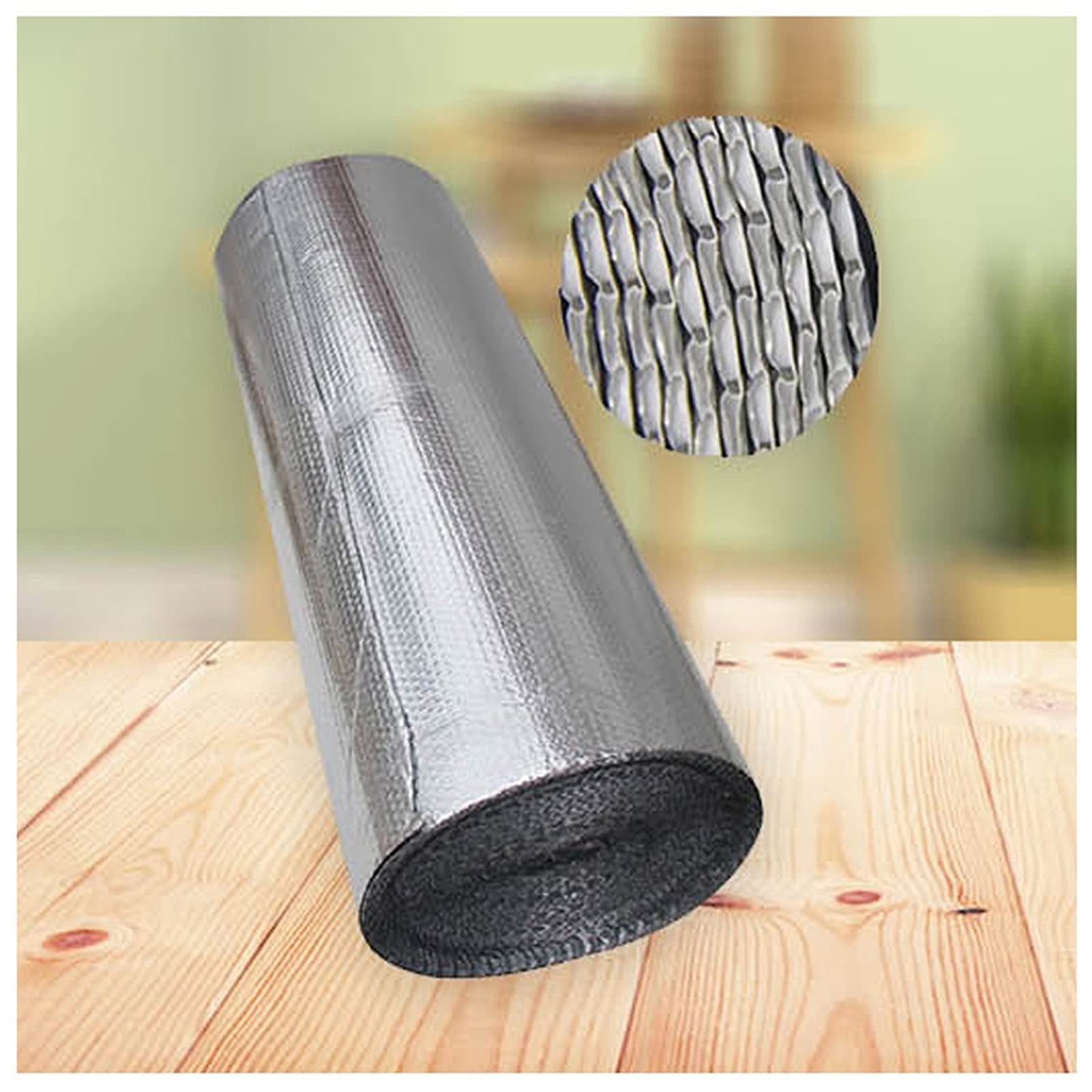 Selbstklebend Reflektierende Isolierfolie Wärmedämmungsfolie Rolle Wärmestrahlungsbarriere für Haus, Wände, Decken, Fenster, Wärmeschutz Isolierung(Size:1x10m (39 in X 23 Ft))