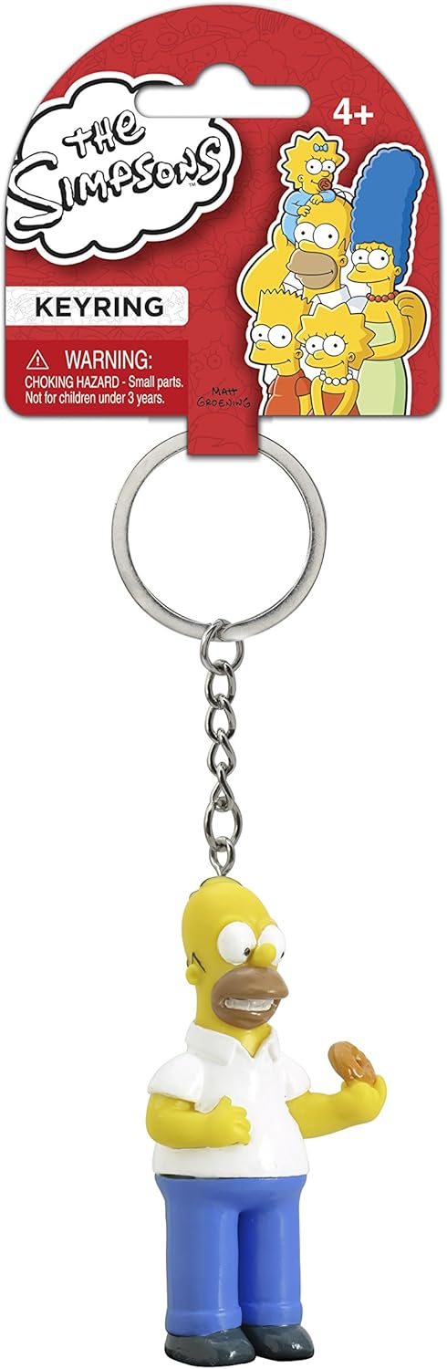 Fox The Simpsons Homer with Donut 3D PVC Key Ring,Yellow : Clothing, Shoes & Jewelry