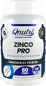 Zinco Quelato 30 mg 60 Cápsulas Suplemento Alimentar Sem Glúten Sem Lactose Qnutri