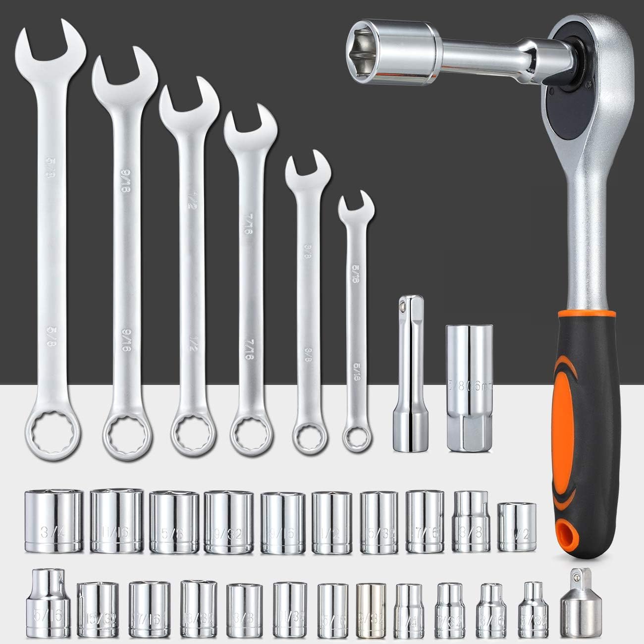 REXBETI 217-Piece Tool Kit, General Household Hand Tool Set with Solid Carrying Tool Box, Auto Repair Tool Sets - - 