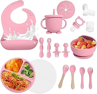 Baby Led Weaning Supplies, 17 Piece BPA-Free Silicone Feeding Set, Eatin...