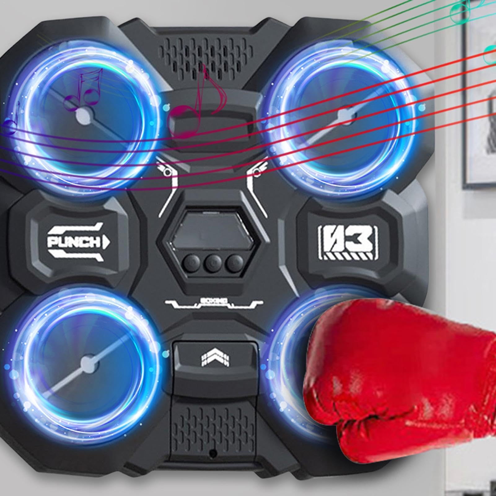 Punzonatrice musicale, regolabile Smart Music Boxing Workout Machine, Punzonatrice Musica Boxe per Indoor Home Fitness, Adulti e Bambini