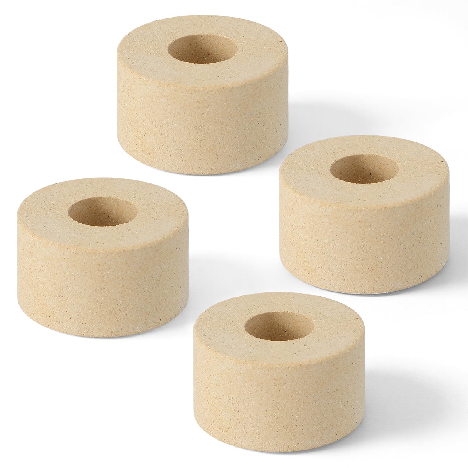 Tuanse 4 Pack 1.75 x 1/2 Inch Tall Round Kiln Posts High Alumina Kiln Posts Ceramic Shelf Supports for High Temperature Kilns Shelf Sturdy Firing Post