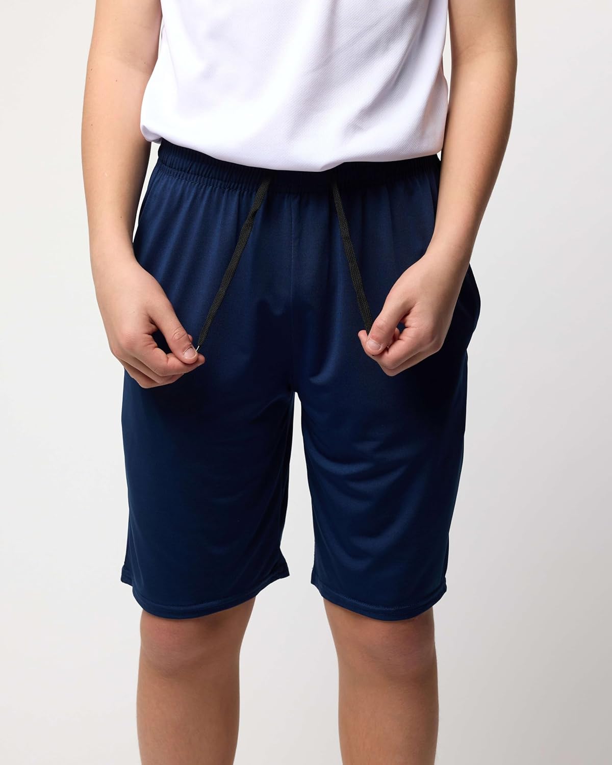 Real Essentials 5 Pack: Boys' Dry Fit Basketball Shorts for Youth Kids Teens - Athletic Running Soccer Sports with Pockets - Image 3