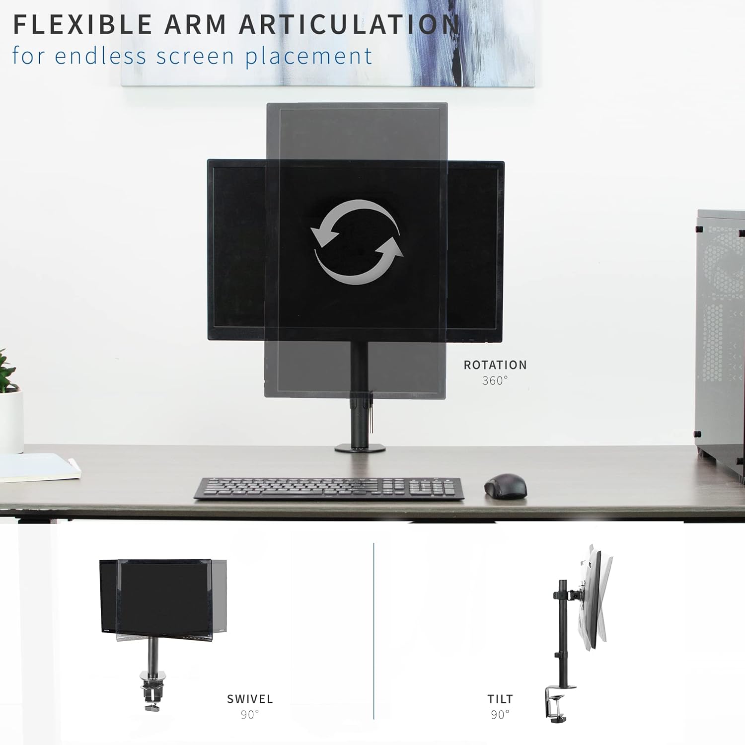 Tесh Dеаlѕ 🔥 VIVO Single 13 to 38 inch LCD Monitor Heavy Duty Desk Mount Stand, Holds 1 Standard to Ultrawide Screen up to 38 inches, STAND-V001C