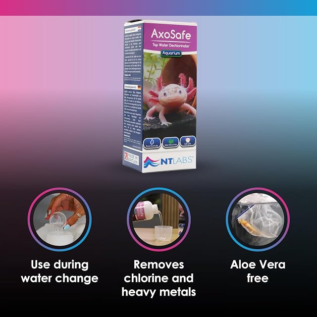 Foto 5 de 6 de NT Labs AxoSafe para acuarios Axolotl, elimina cloro, halógenos, cloramina, libre de aloe vera