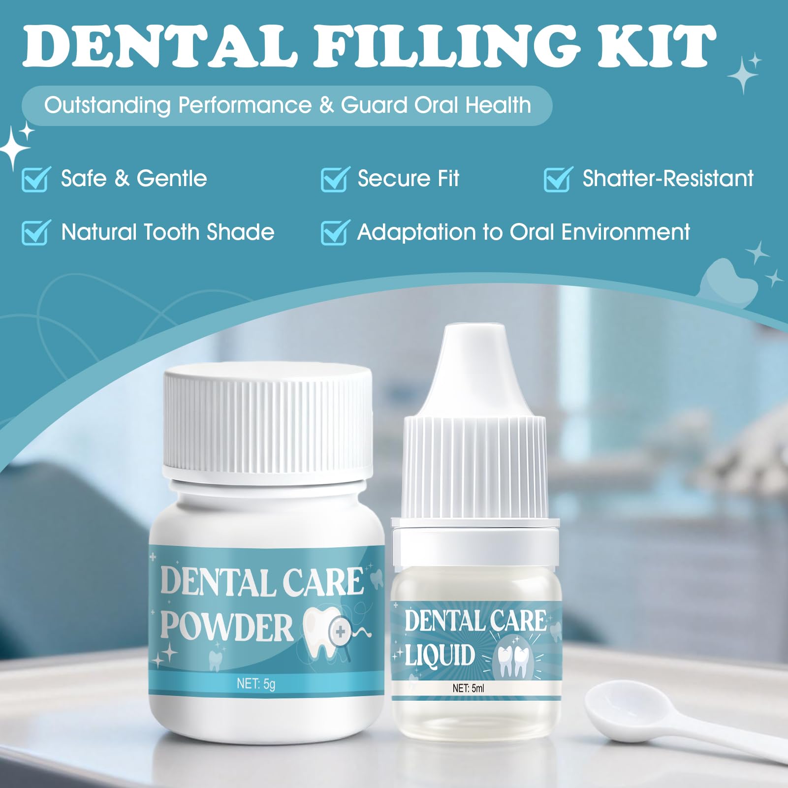 Pegamento Dental Cemento Kit de Fijación para Corona Puente Rellenar Caries