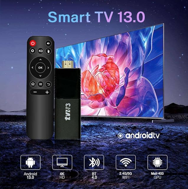 FORIDA TVR3 Premium 4K Android TV Stick | Android 9.0 | Quad Core Processor | Dual Band WiFi 2.4G/5GHz | 8GB RAM 128GB ROM | 4K HD Smart TV Dongle view 2