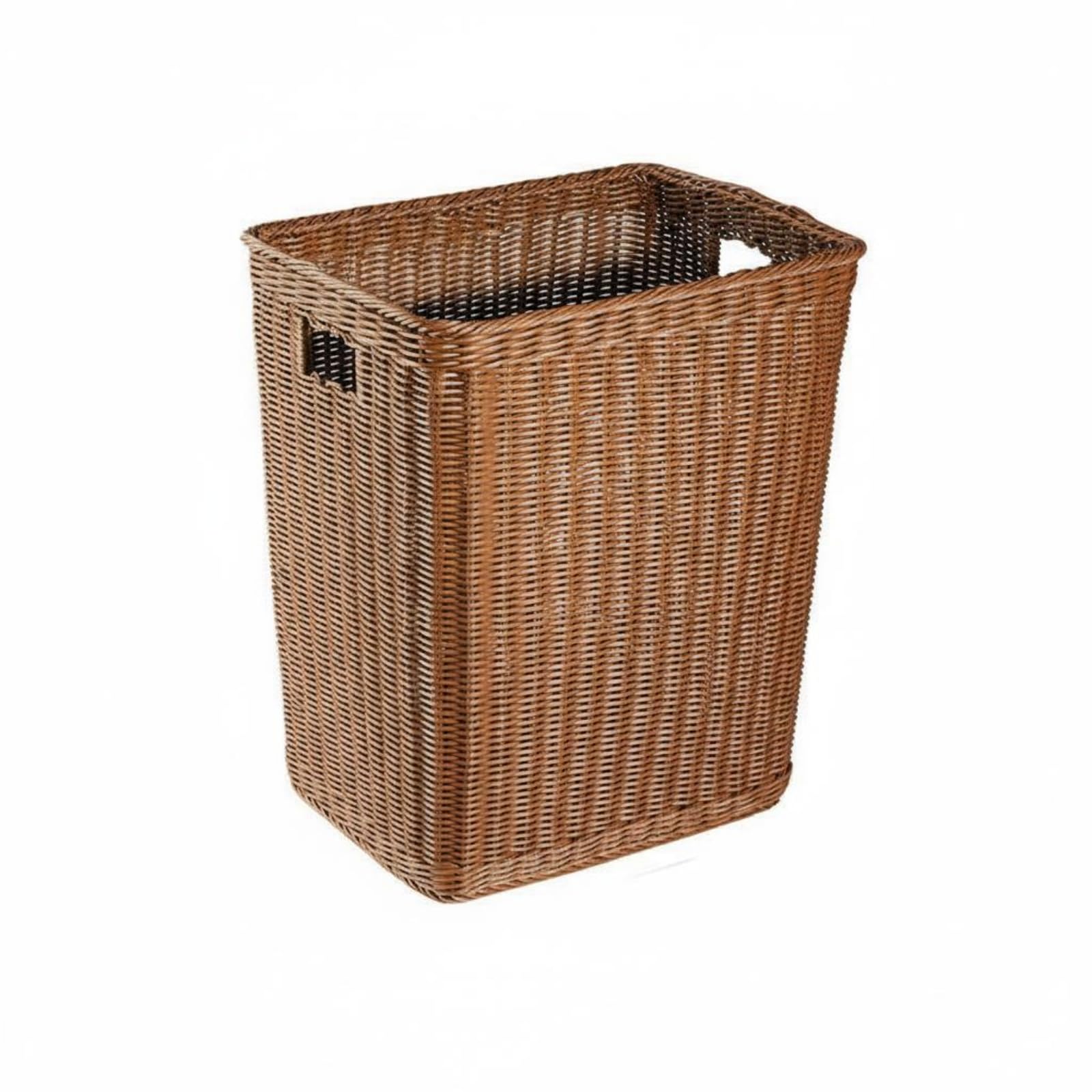 Panier de stockage effet tressé de structure carrée marron