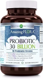 Probiotic 10 Best Probiotics Strains, Veggie Capsules -Including Acidophilus, plantarum, rhamnosus etc (30 Billion, 240 Count)