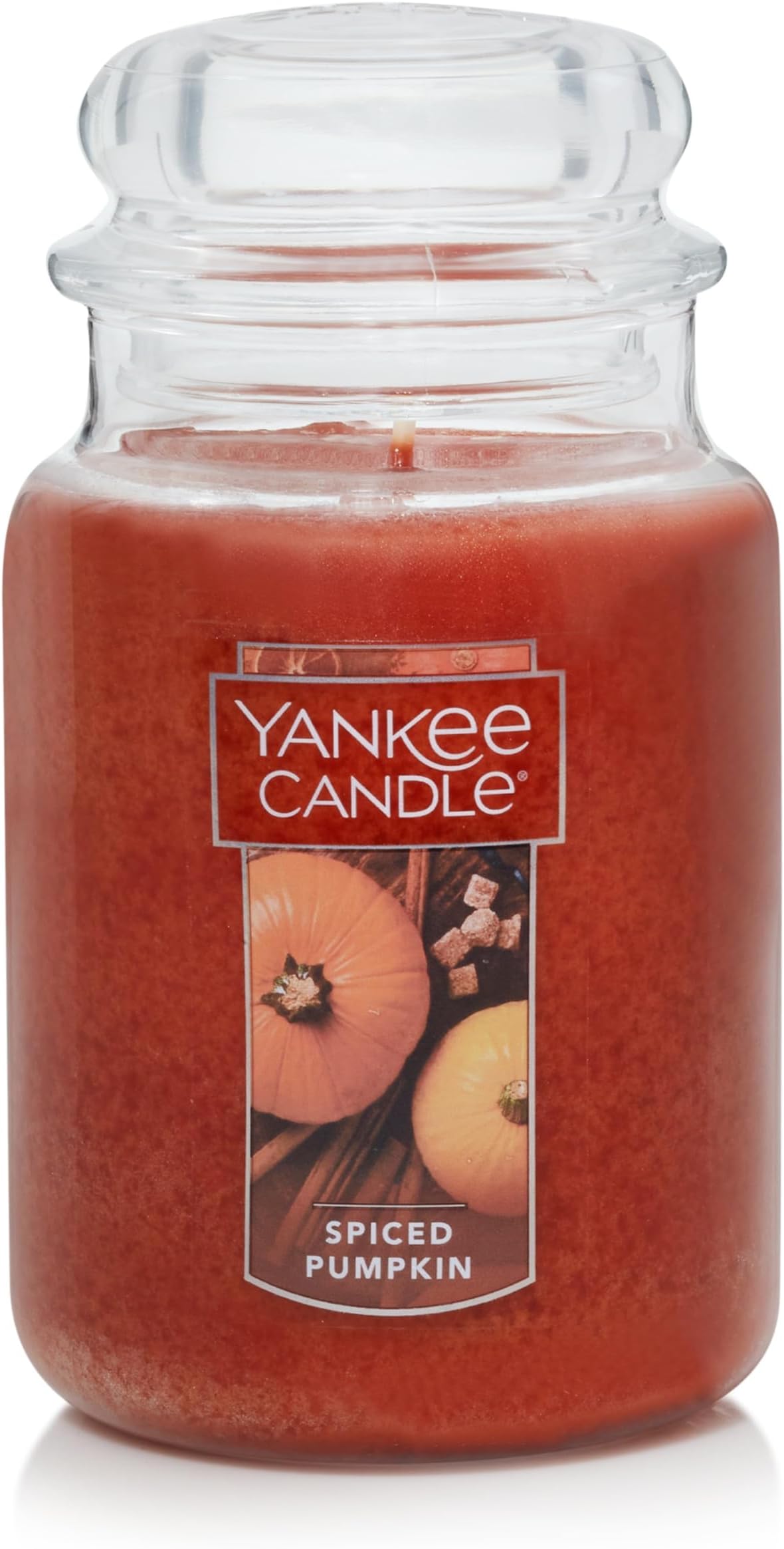 Yankee Candle Spiced Pumpkin Scented, Classic 22oz Large Jar Single Wick Candle, Over 110 Hours of Burn Time