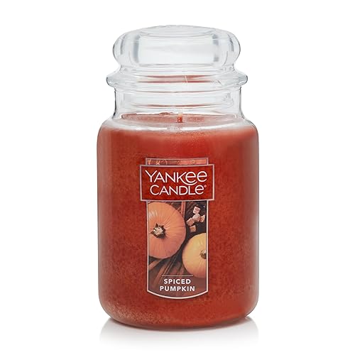 Yankee Candle Spiced Pumpkin Scented, Classic 22oz Large Jar Single Wick, Over 110 Hours of Burn Time, Perfect Accent for Fall Decor & Gifting - Spiced Pumpkin-Old - Large Jar