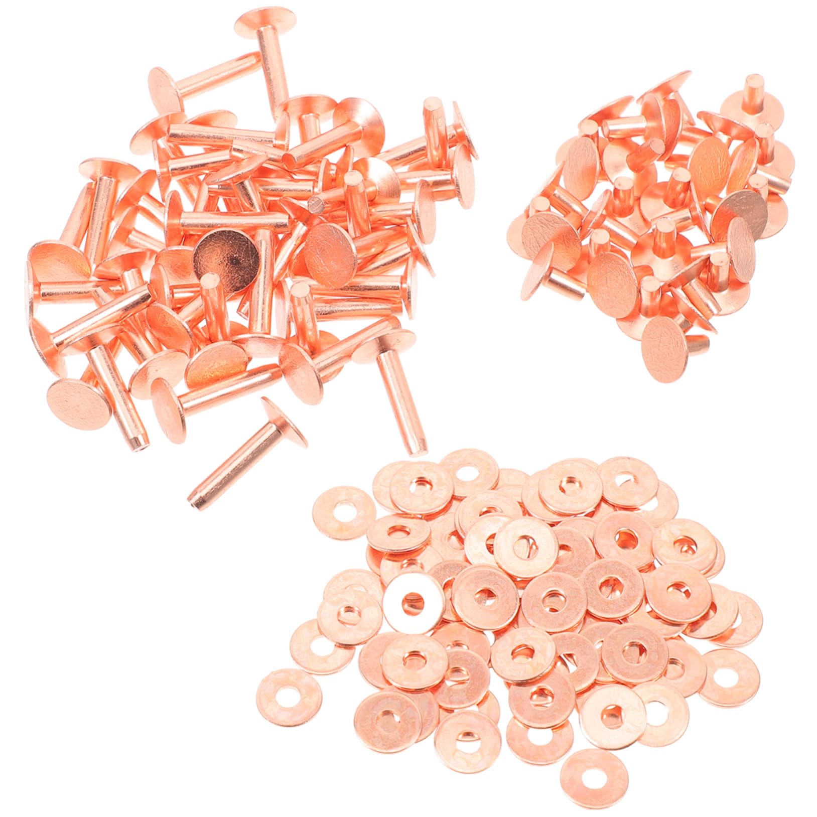 Housoutil 154piezas Clavos De Cobre Remaches Redondos Metal Para Cuero Ropa Manualidades Bricolaje Kit De Remaches Para Cinturones Bolsos