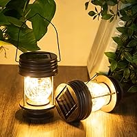 Vista 1 de Linternas solares colgantes al aire libre - 20 luces LED alimentadas por energía solar, luces de hadas de Navidad, linternas impermeables