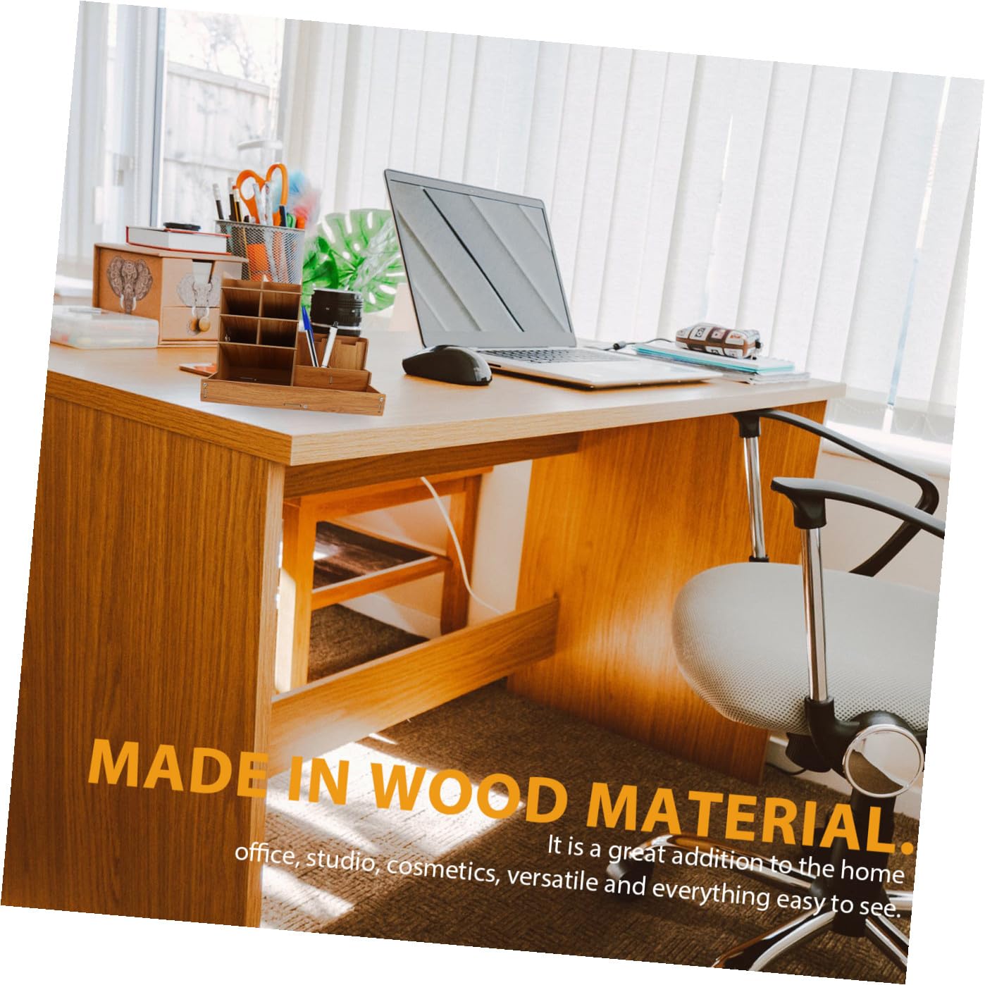 Organizador De Escritorio Caja De Madera Portalápices Diseño Para Oficina Almacenamiento Ordenado