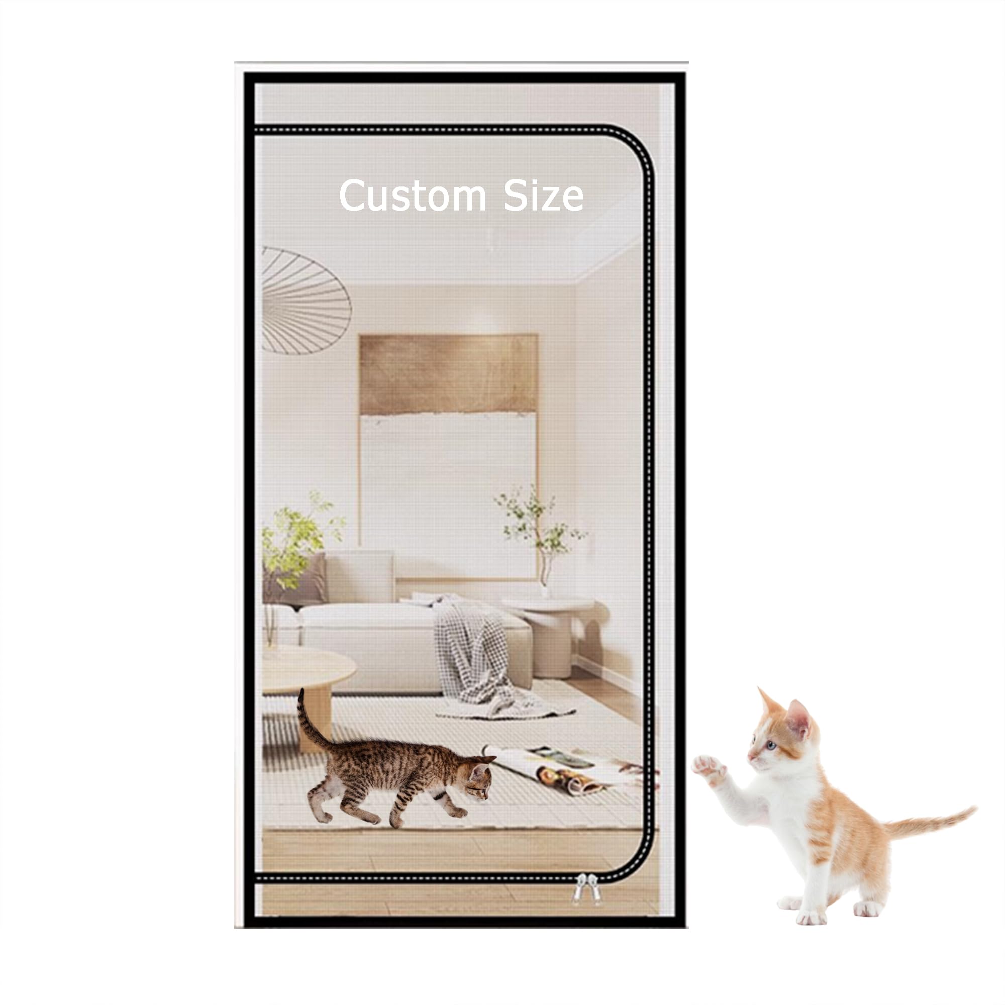 Zanzariera personalizzata per animali domestici, con cerniera, per camera da letto, anti zanzare, per evitare che cani e gatti escano da casa (larghezza x altezza: 140 x 240 cm)