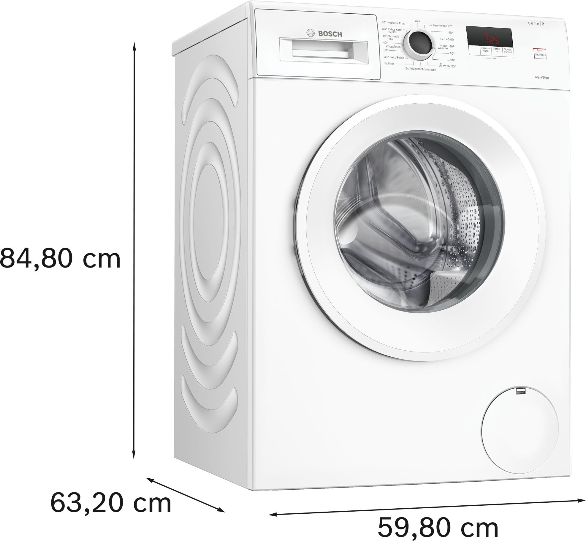 Bosch Serie 2 Waschmaschine 7 kg 1400 UpM ActiveWater WGE02471 | Intelligente Active Water Plus Mengenautomatik, tiefenreines Hygiene Programm, Knitterschutz, intuitive Touch-Bedienung