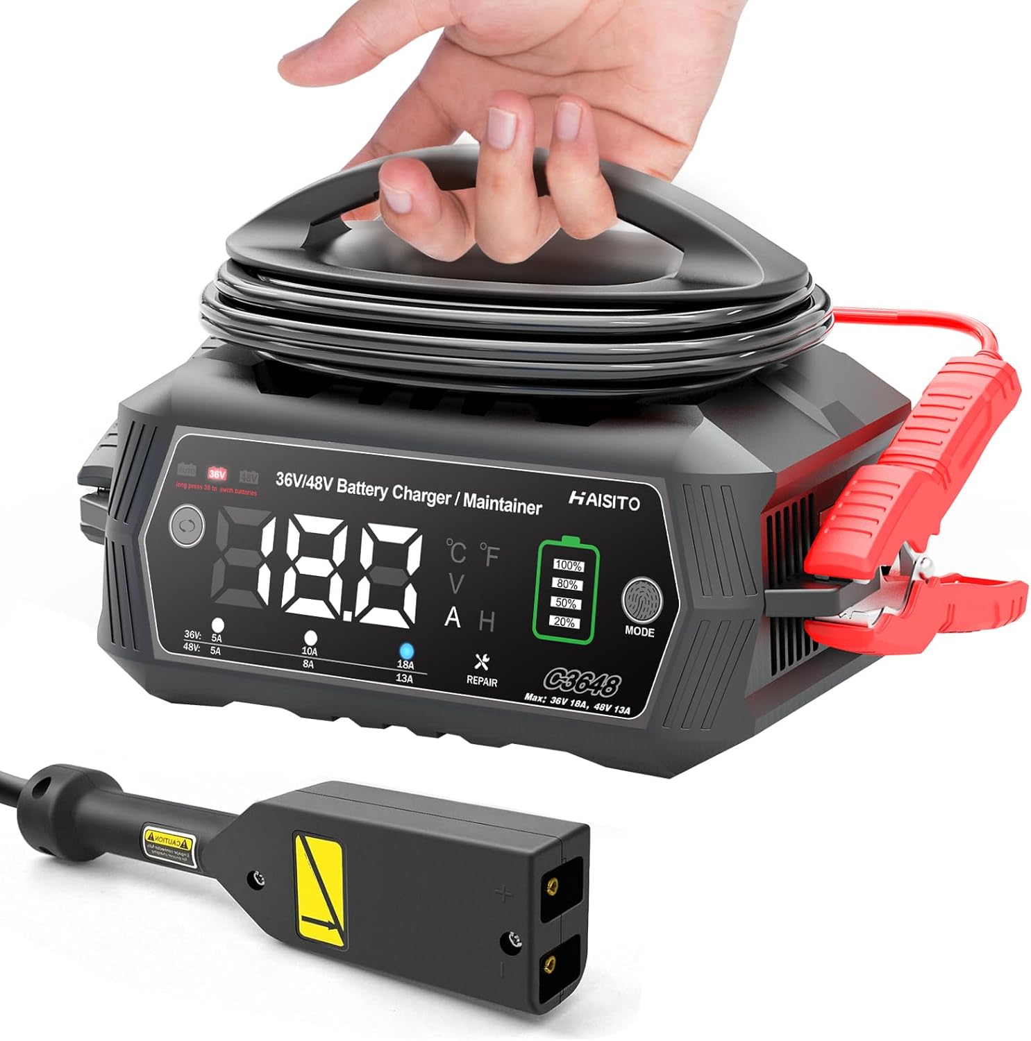 35 Amp Battery Charger, 6V/12V/24V Smart trickle Charger,car Battery Charger,Lithium, Lifepo4, Lead Acid (AGM/Gel/SLA...) Battery maintainer, desulfurizer, for:car, Boat, Motorcycle,Lawn mowers..