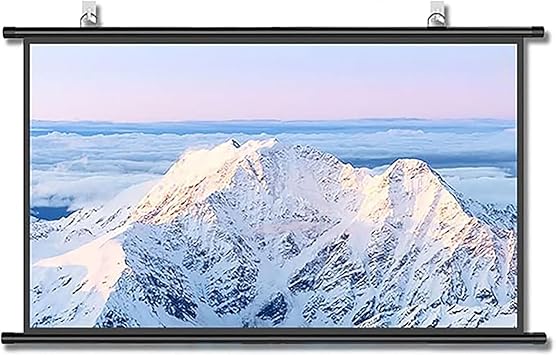 60 72 Projector Screen Manual Pull Down 43 169 HD Retractable Widescreen 3D HD Movie Screen Winkle-Free Projection Screen, Suitable for HDTV/Sports/Movies/Presentations, 4 StylesMetal,169 60"