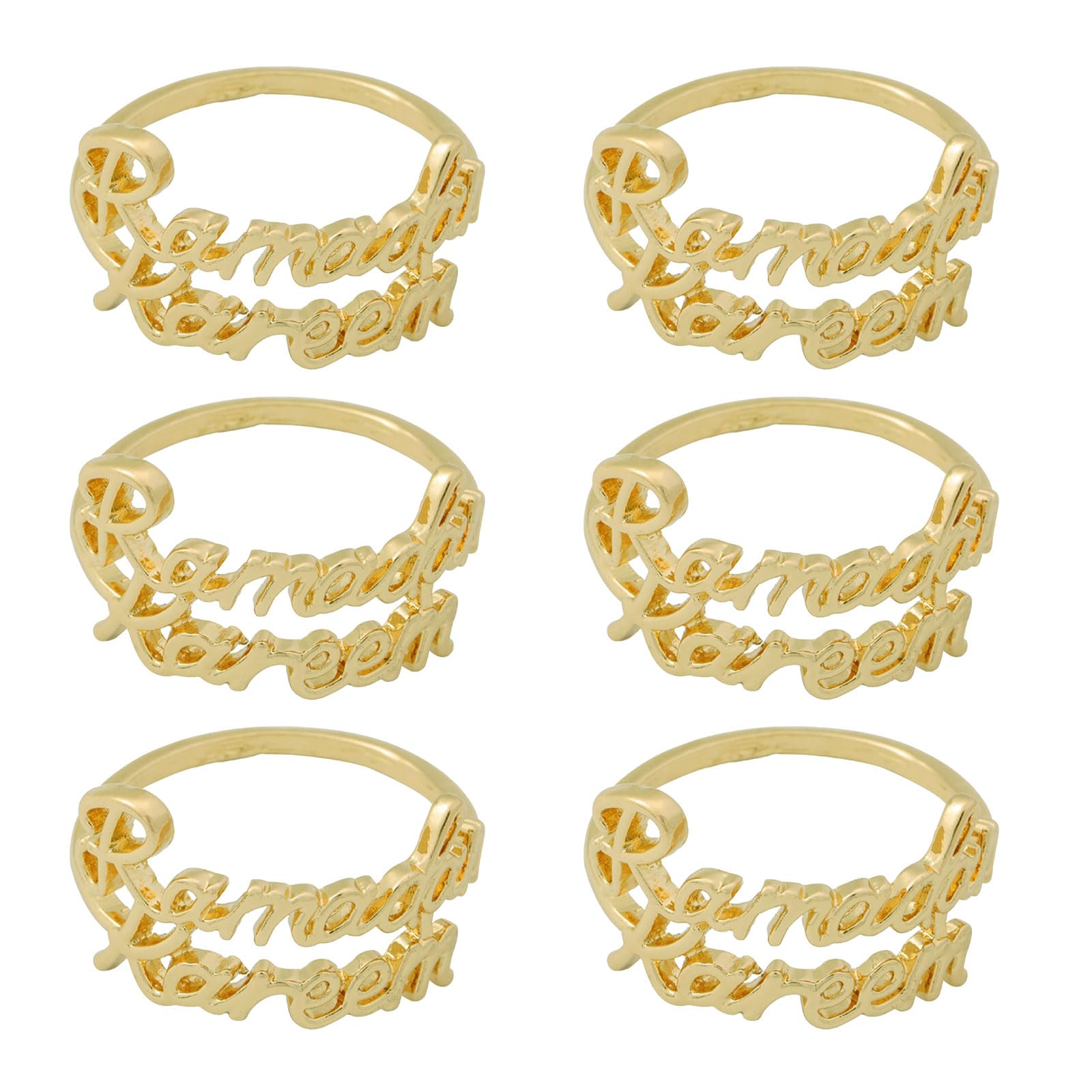 Nihenhao Gold Pack Of 6 Exquisite Napkin Rings Ramadans Napkins Holder Napkin Buckles For Home Dining And Parties