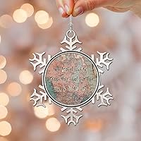 Vista 6 de Adorno de Navidad con mapa del mundo antiguo, We Travel Not to Escape Life, adornos metálicos de copo de nieve para árbol de Navidad, mapa del mundo