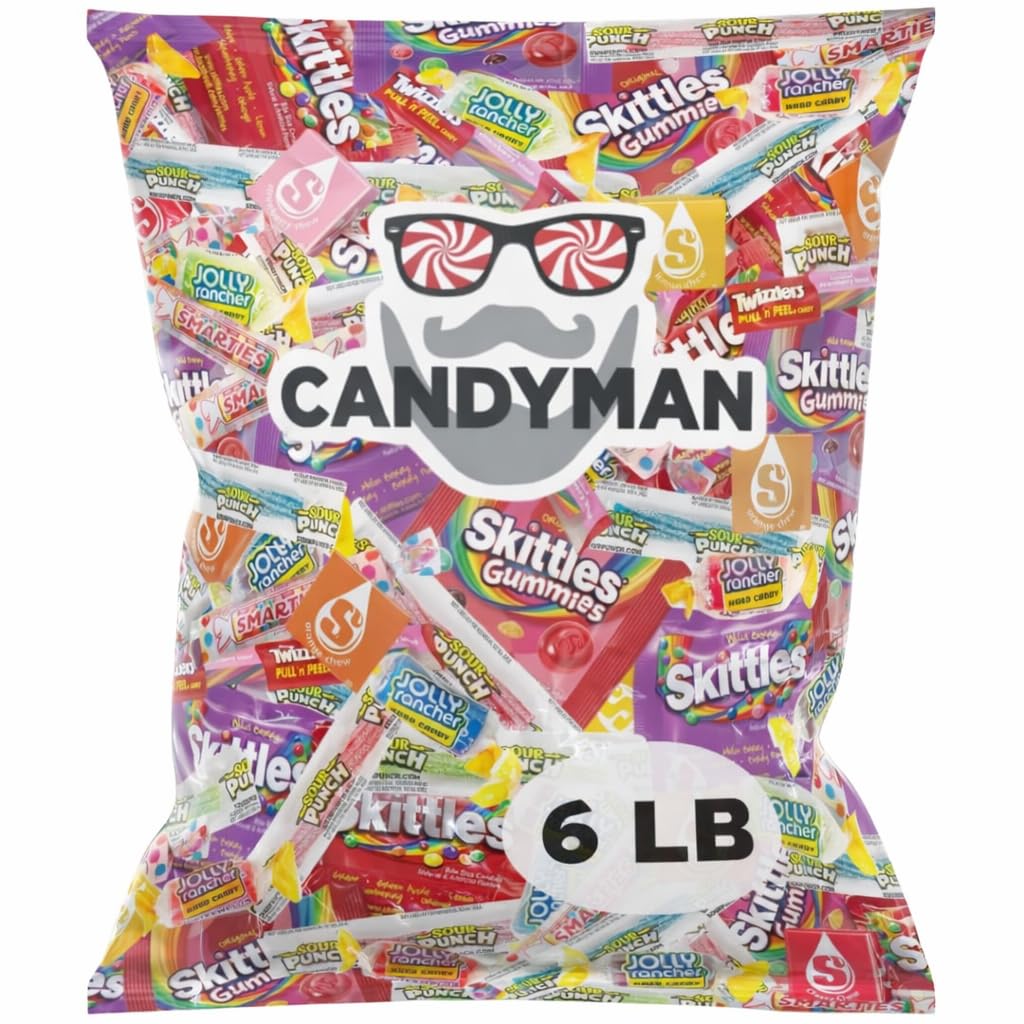 CANDYMAN Assorted Candy Variety Pack 6lbs of Pinata Stuffers, Bulk Candy for Party Favors Goodie Bags for Birthday Party, Candies in Bulk Individually Wrapped, Mother's Day