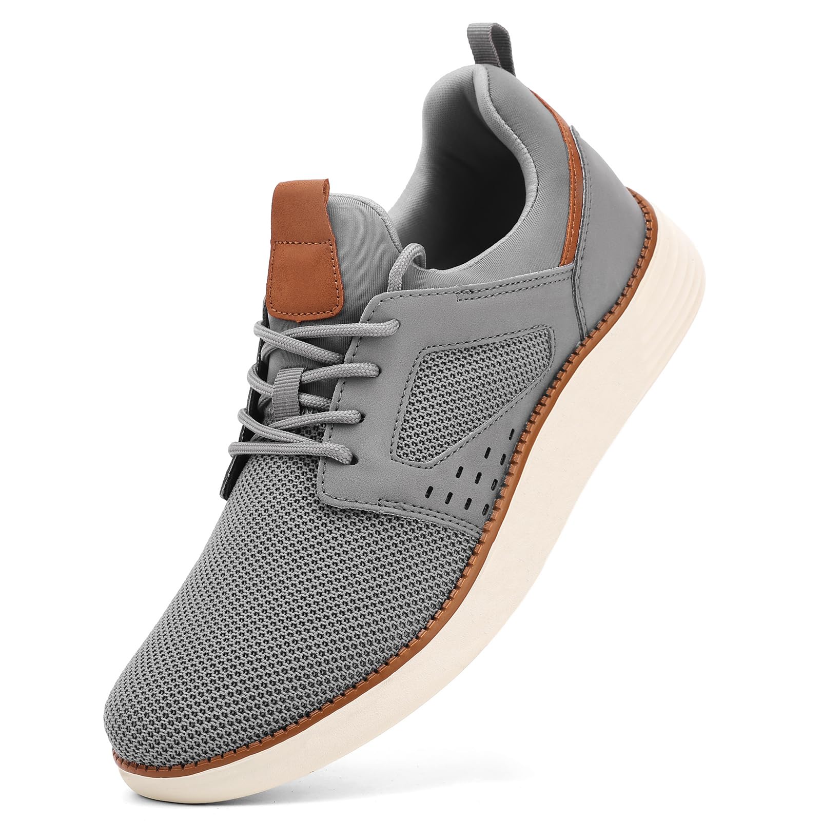 Mens Fashion Dress Mesh Sneakers Casual Walking Business Oxfords Lace-Up Comfortable Breathable Lightweight Shoes