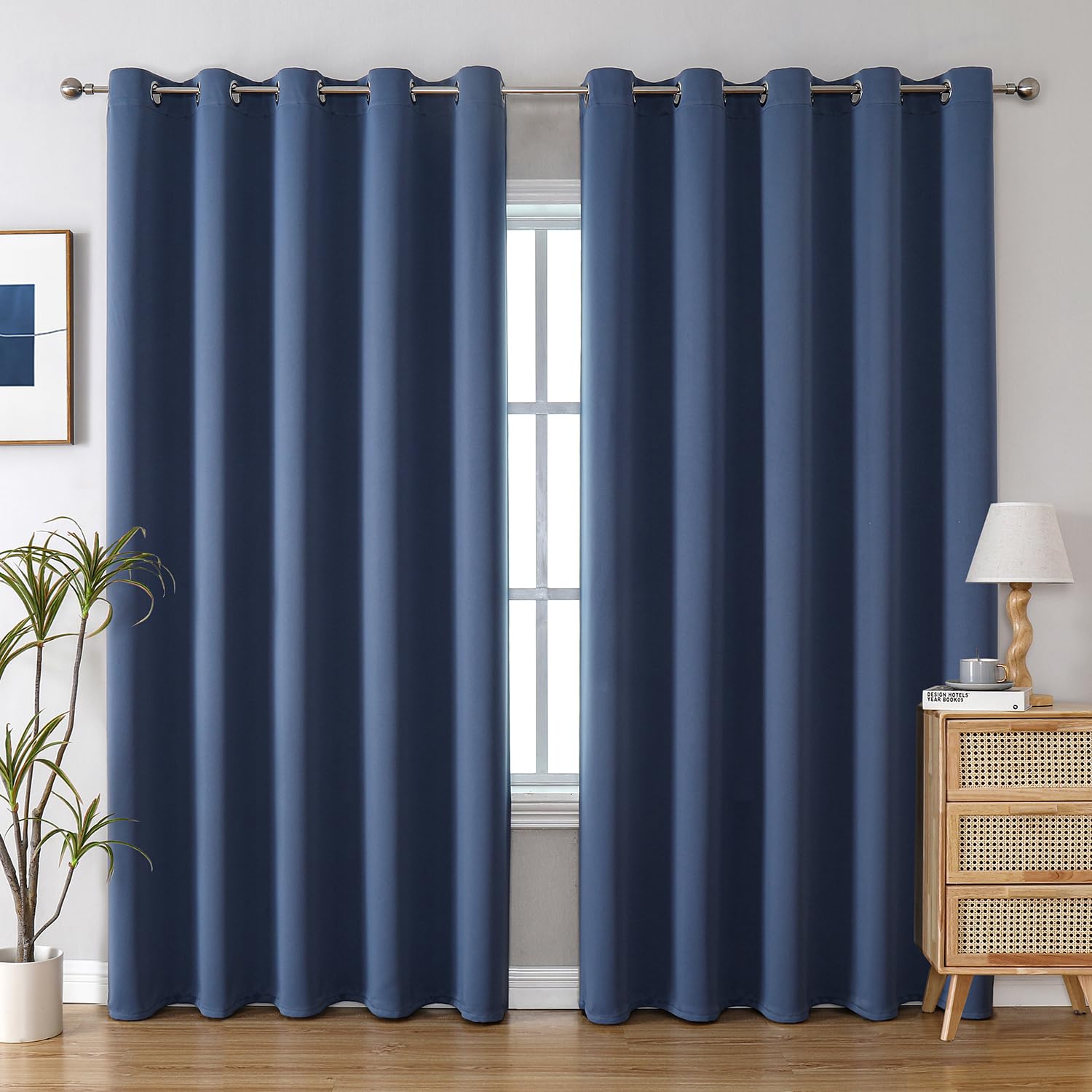 ChrisDowa Blackout Curtains for Bedroom and Living Room 70 Inches Wide