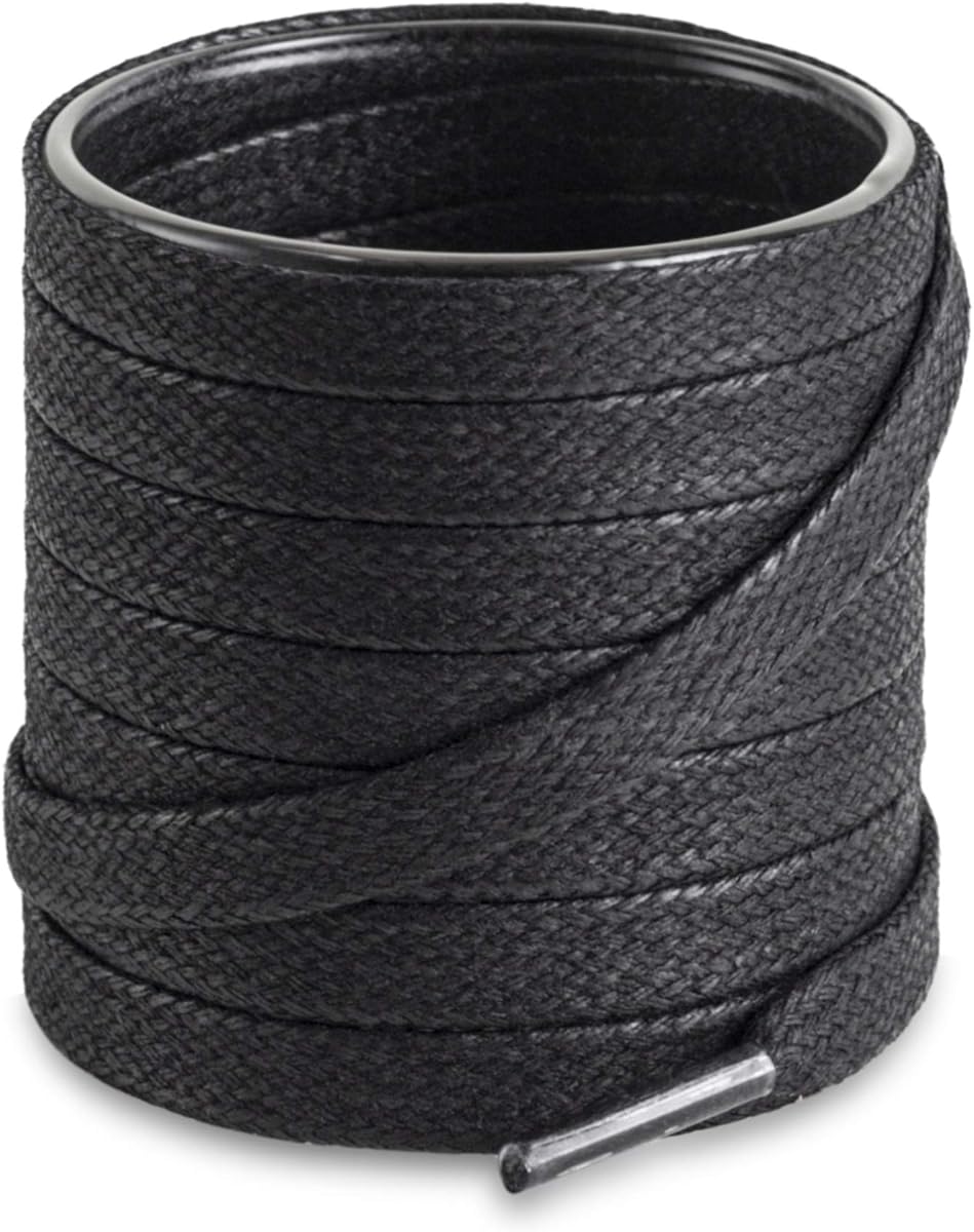 Shoemate Flat Waxed Cotton Shoe Laces for Boots & Dress Shoes, Shoe Strings