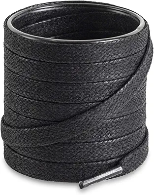 Shoemate Flat Waxed Cotton Shoe Laces for Boots & Dress Shoes, Shoe Strings