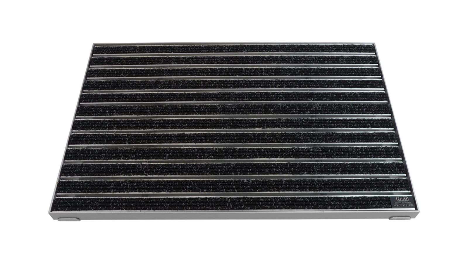 EMCO Eingangsmatte DIPLOMAT Rips anthrazit 22mm + ALU Rahmen Fußmatte Türmatte Schuhabstreifer, Größe:90x60cm