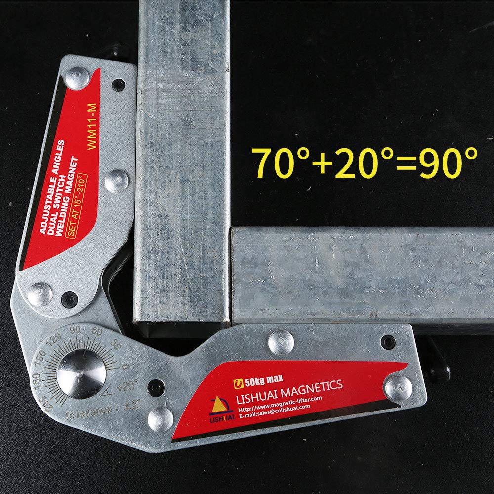 Adjustable Angles Dual Switch Welding Magnet OnOff Neodymium Magnetic Clamp 15-210 Degree WM11-S product thumbnail 7