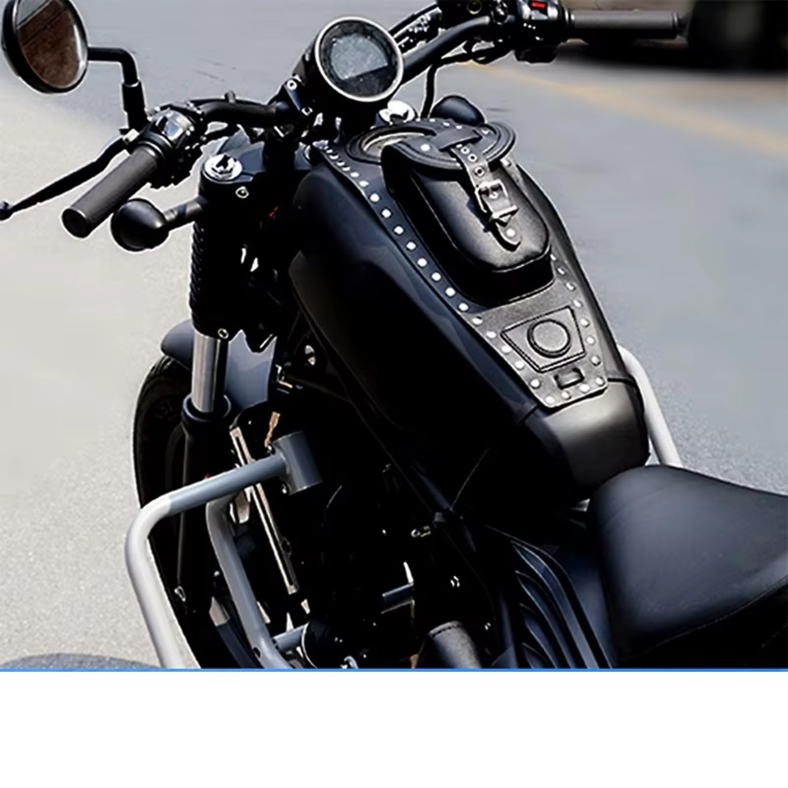Compatibile Con Sportster 1200 2012-2016 1 Pezzo Nero PU Coperchio Serbatoio Carburante Moto Organizzatore Sacchetto Immagazzinaggio Serbatoi 3 Galloni Sacche Moto