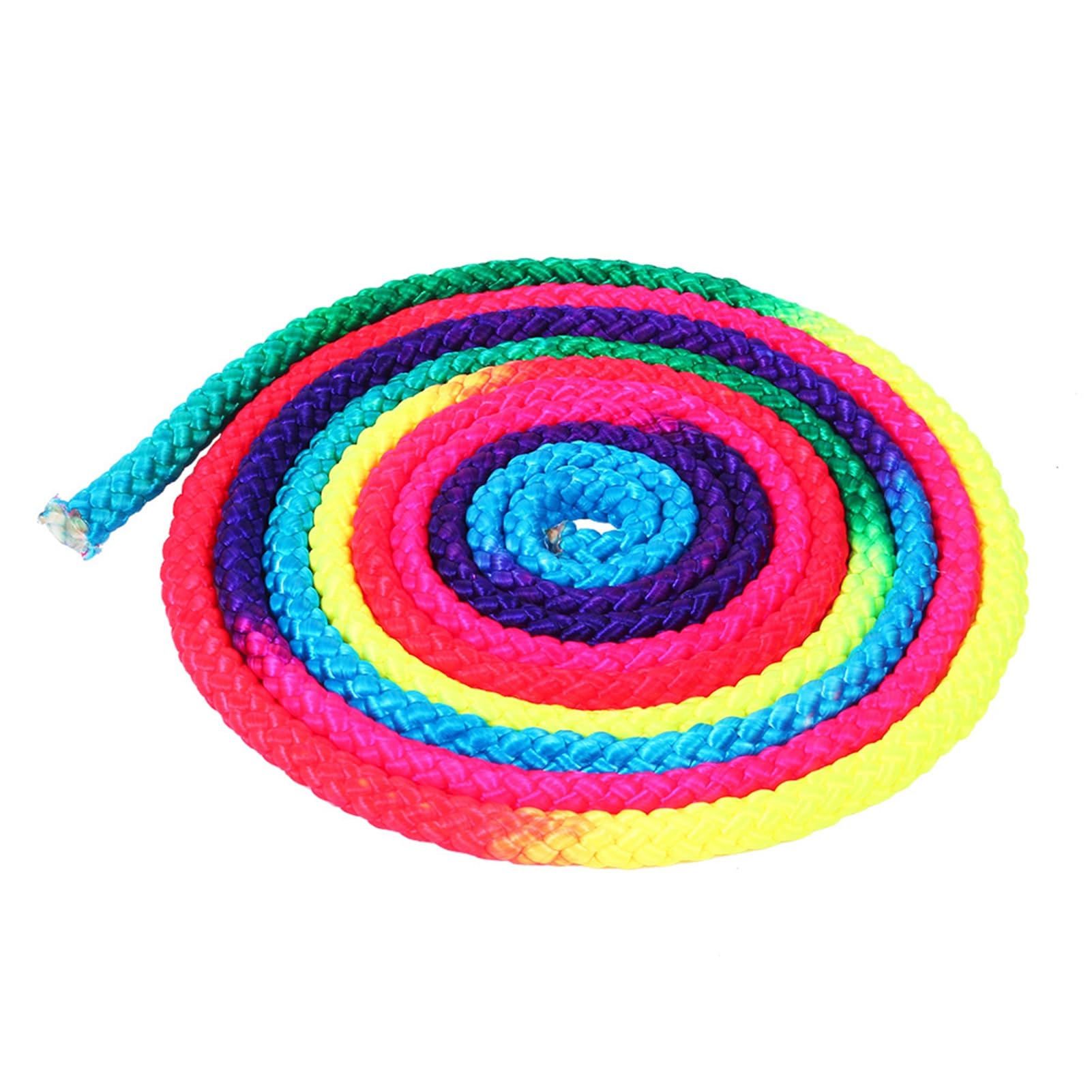 MechKit Gymnastics Rope Solid Competition Arts Training Rope, 2.8 m Rainbow Color Rhythmic Nylon for Training
