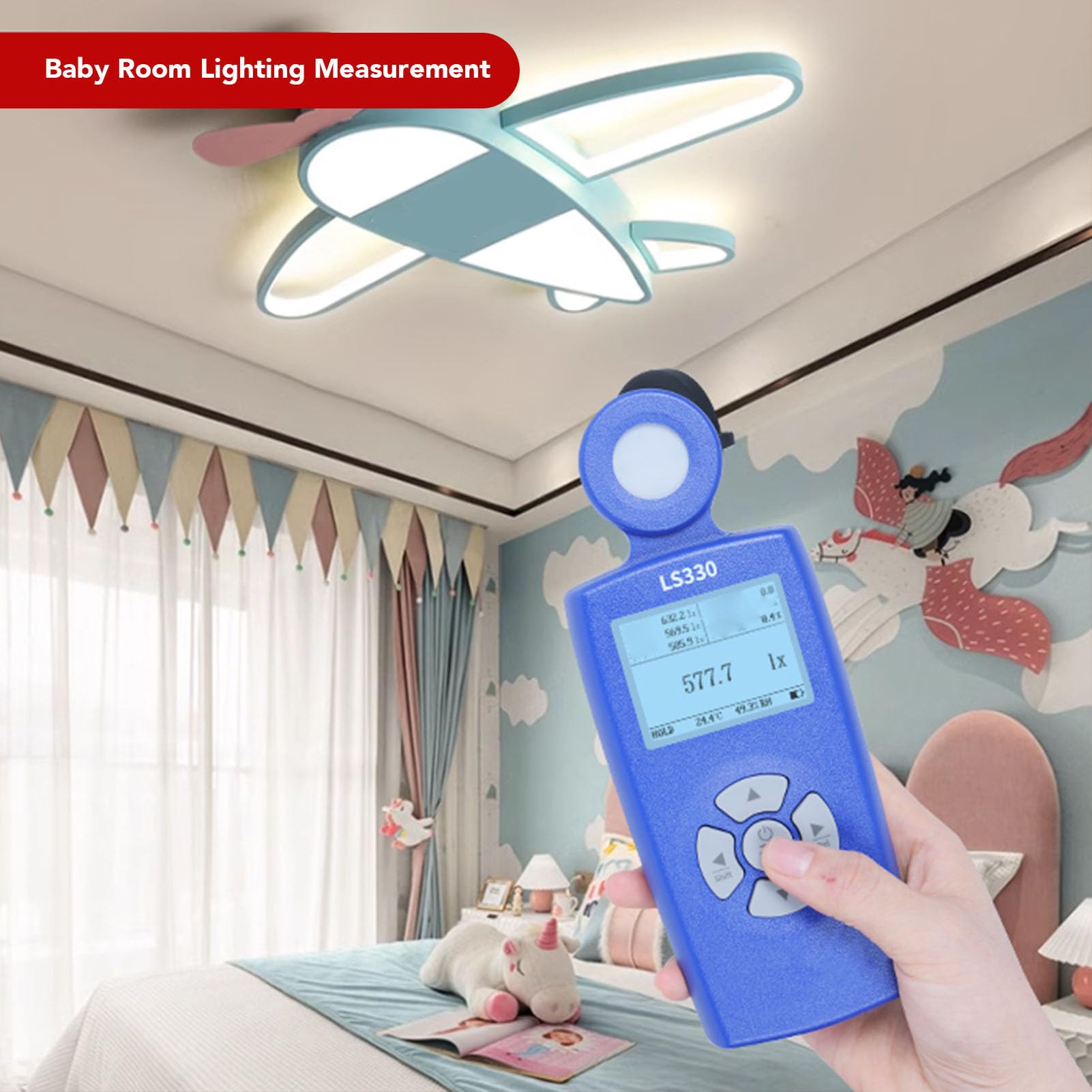 TOPINCN Medidor de Iluminancia de Espectro 0–1000000Lx Probador de Luminancia Digital de Alta Precisión para Iluminación de Escenarios e Invernaderos