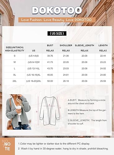 Miniatura 5 de Dokotoo Cárdigan de punto grueso de manga larga con frente abierto para mujer, abrigo suelto
