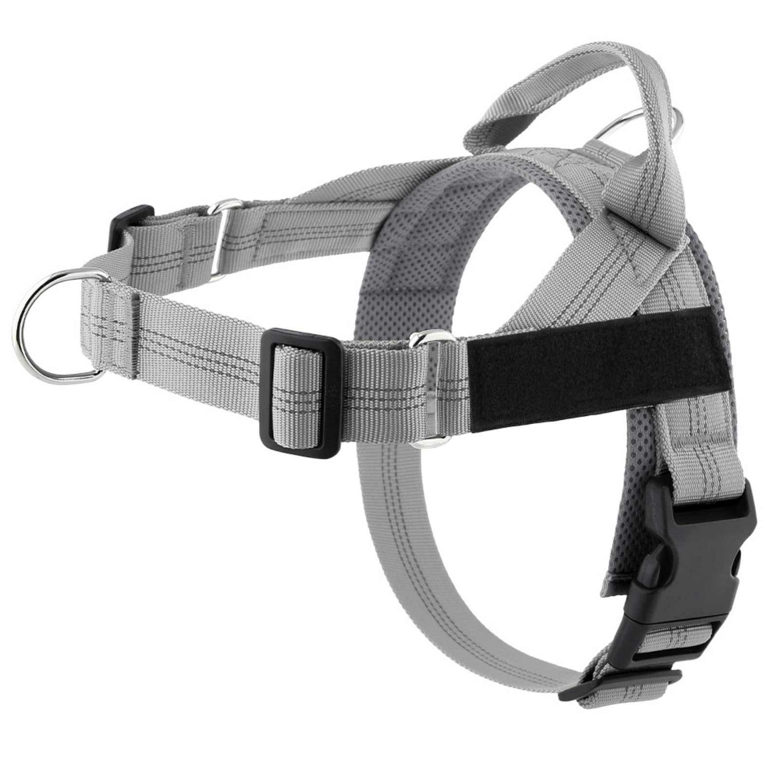 ParoPet No Pull Dog Harness, Breathable Mesh Escape Proof, Adjustable Anti-Choke Vest (Gray,M)