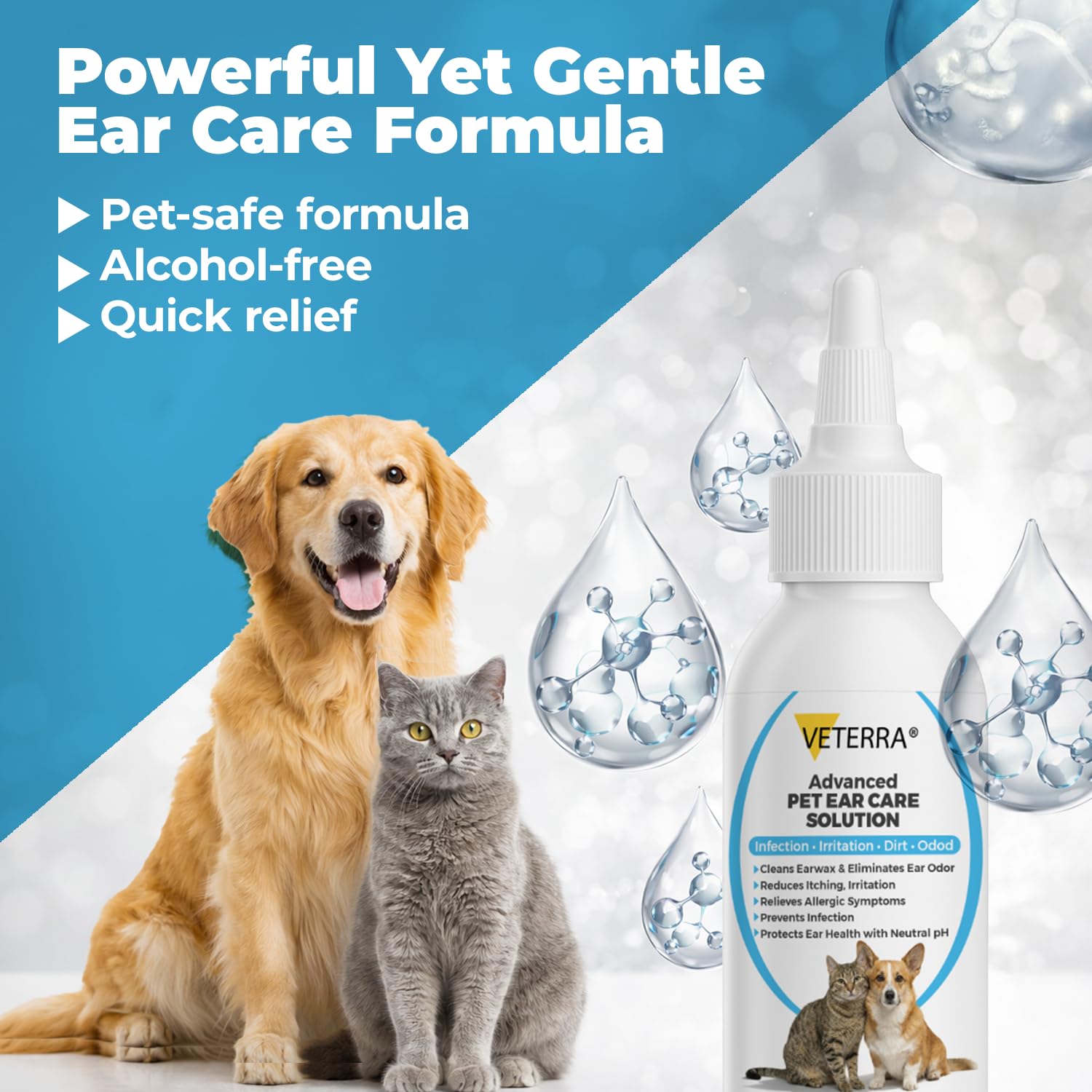 Veterra Dog Ear Cleaning Solution for Dogs & Cats – Vet Recommended Ear Cleaner, Helps Remove Wax & Odor, Supports Healthy Ears, Gentle No-Rinse Formula - 3.38 Oz - 100 Ml - image 7