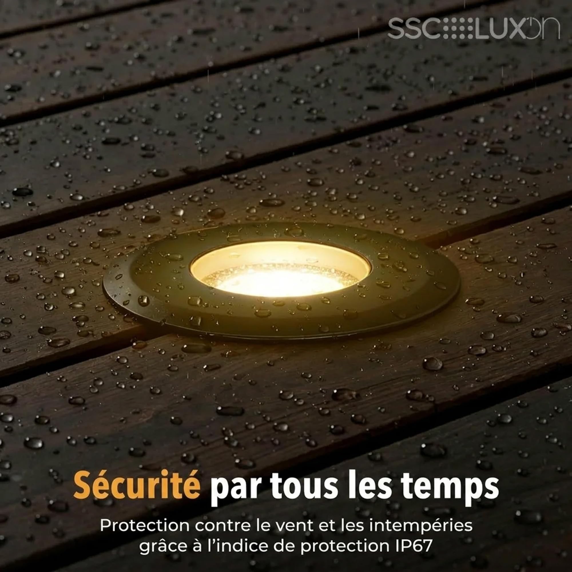 SSC-LUXon JAVO spot encastrable LED extérieur IP67 230 V noir Ø 47 mm