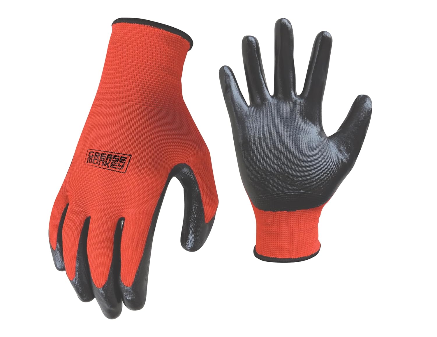 Grease Monkey General Purpose Nitrile Coated Work Gloves Size Large 12 Pack Red