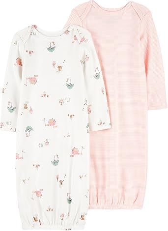 Carters Baby Girls 2-Pack Babysoft Sleeper Gowns