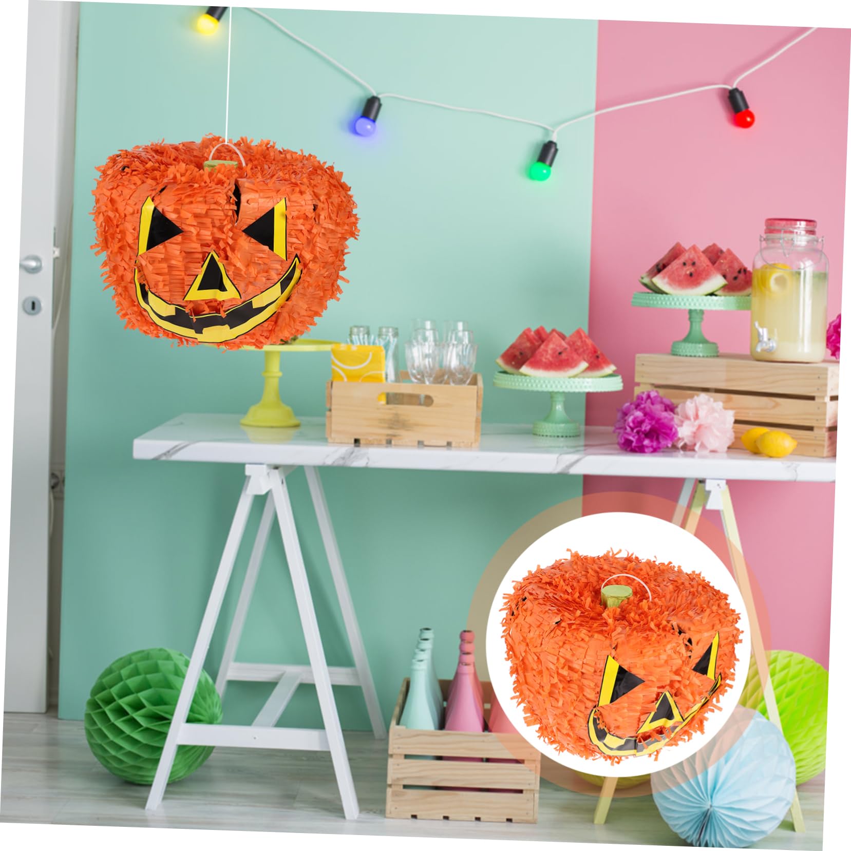 UPKOCH Kürbis Piñata aus Papier mit Umweltfreundlicher Füllung für Süßigkeiten Kreatives Spielzeug für Kinder für Ferienpartys und Feierlichkeiten