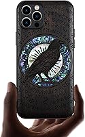 Vista 14 de Carveit Funda protectora de madera de diseñador para iPhone 12 Pro Max, cubierta magnética, grabado de madera e incrustaciones de concha, funda