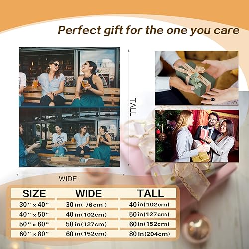 Vista 68 de Manta personalizada con texto fotográfico, manta de imagen personalizada para bebé, madre, padre, adultos, amigos, amantes, regalo personalizado