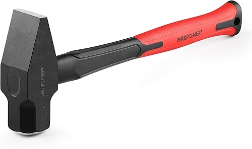 Miniatura 53 de MAXPOWER Martillo de club de 4 libras, mini martillo de trineo con mango de fibra de vidrio de 9 pulgadas, cabeza de acero forjada