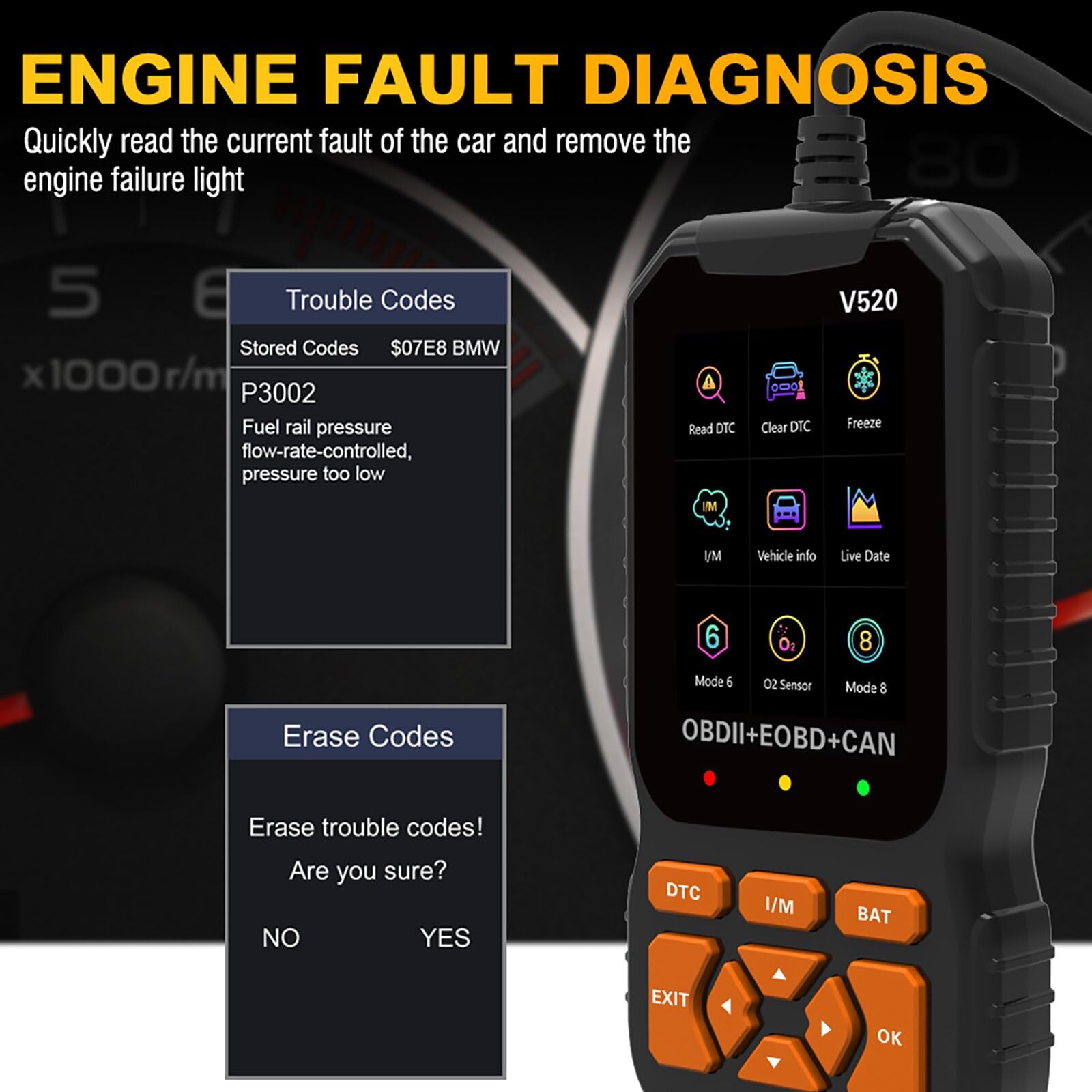 Narzędzie diagnostyczne OBD2 do wszystkich samochodów zgodnych z OBDII