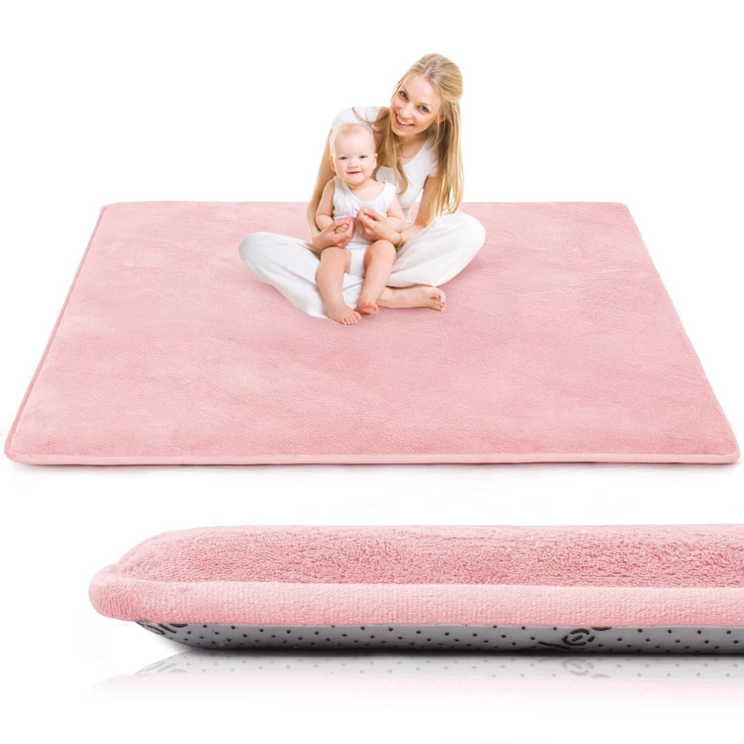 Krabbelmatte für Baby, 120×120×3CM Kinderteppich, rutschfest, | Weicher, Dicker Kinderteppich, Baby-Krabbelmatte, Rutschfester Untergrund, Schutz beim Spielen, Geeignet für Mädchen & Jungen