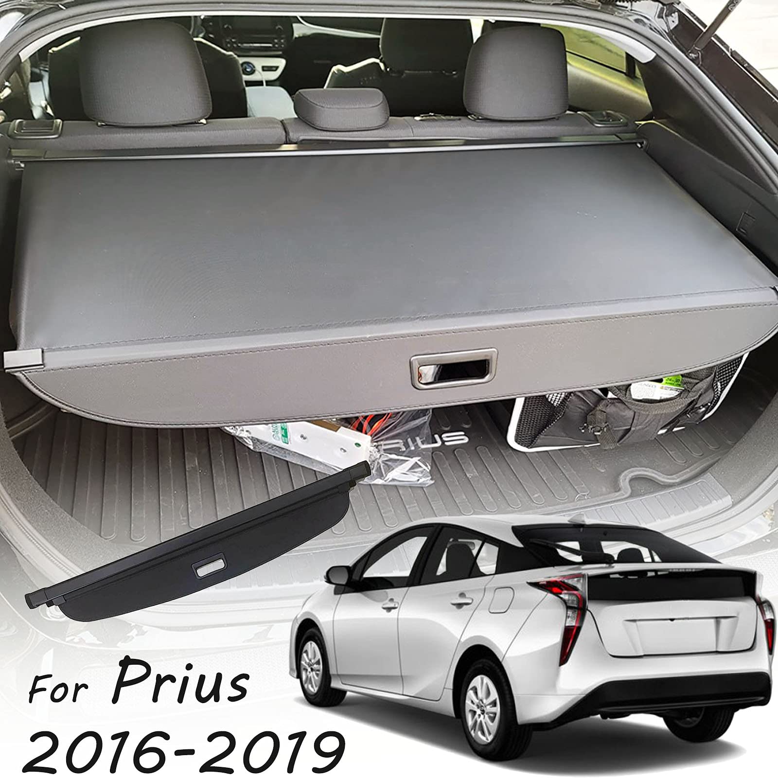 CARORMOKERetractable Cargo Cover 2020-2022 Trunk Cover Black Compatible with 2016-2019 Toyota Prius
