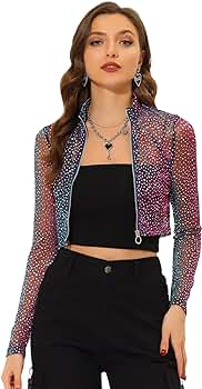 新品　AMOMENTO　SHEER CROP JACKET 81mrcX7ki0L._SY350_QL65_.jpg