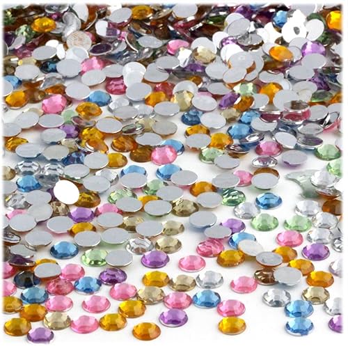 Miniatura 3 de The Crafts Outlet 144 diamantes de imitación redondos de 0.197 in - 21 ss con parte trasera plana rojo rubí rojo